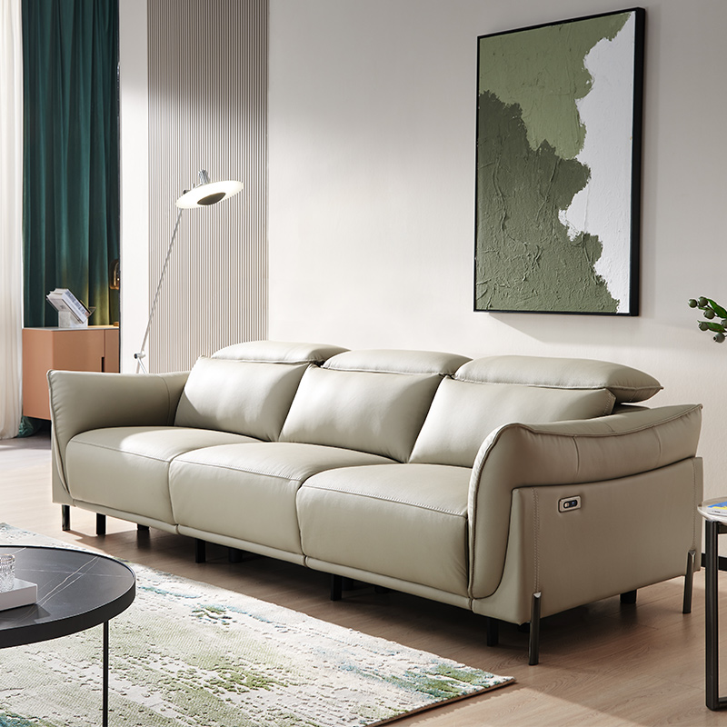 【0靠墙】慕思真皮沙发客厅现代头层牛皮功能电动沙发小户型艾慕-图3
