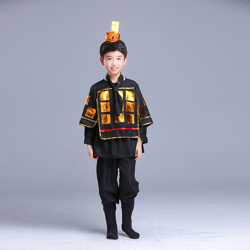 儿童古代士兵服装男童花木兰演出服 孤豹儿童演出服