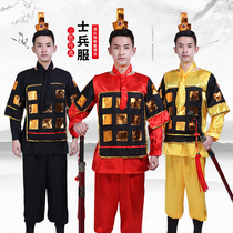 Ancient Soldiers Clothing Mens Adult General Armor Children performed to perform the opera Manjiang Red Recited Performance Clothing