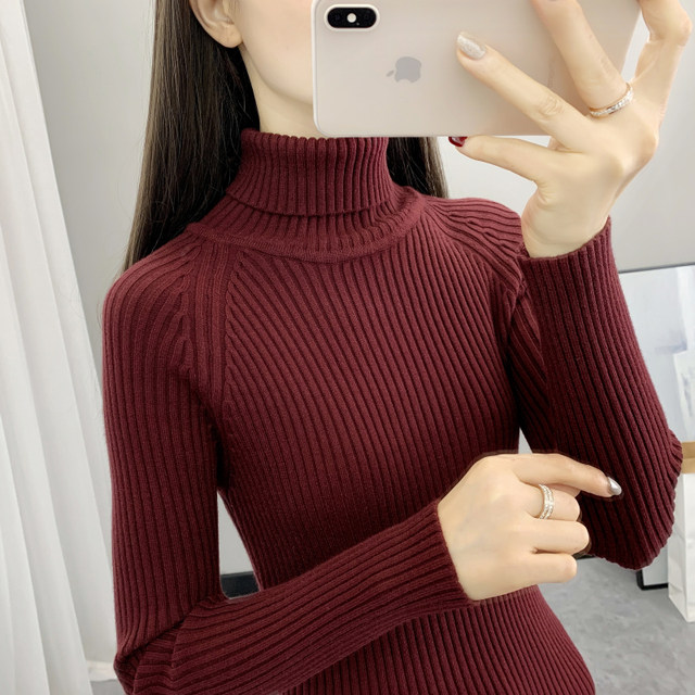 Turtleneck sweater women's new slim fit pullover bottoming shirt