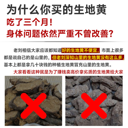 深山正品生地黄500g包邮无硫新货干货怀地黄搭当归川芎泡水煲汤 - 图0