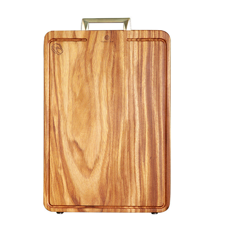 原森太金丝柚木菜板防霉抗菌家用切菜砧板整木粘板厨房实木案板 - 图3