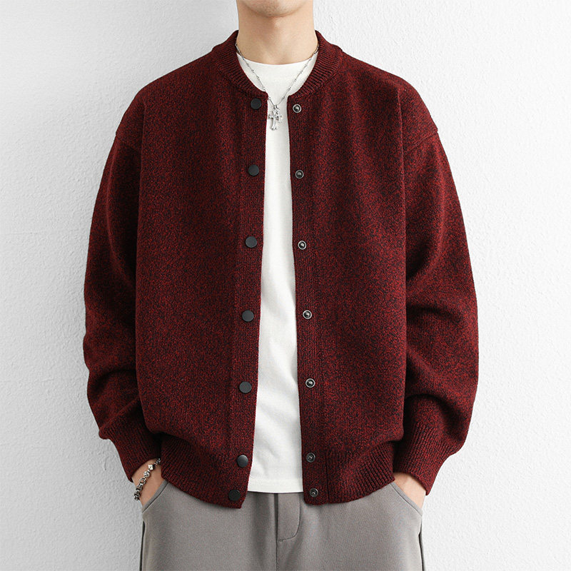 URSBOB2025秋冬新款男针织衫外套休闲宽松长袖青年圆领开衫上衣潮,淘宝优惠券,粉丝福利购,淘宝优惠卷