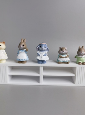 微缩可爱小猫兔子公仔汽车中控台桌面工位装饰小摆件治愈小玩意儿