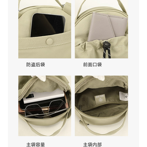 2025新款圆饼包女包斜挎包轻便尼龙多隔层女士手拎逛街小包帆布包 - 图2