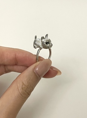 小狗是生活的解药· 新款可爱手作设计师款创意开口戒指