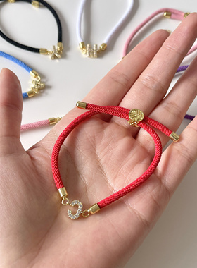 新款本命年手工红绳字母可定制手链情侣礼物男女编制饰品