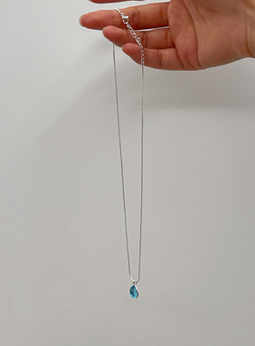 海蓝宝月光石项链锁骨链夏季新款清冷气质简约百搭韩系ins风
