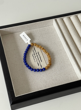 Ojala原创青金石金砂石撞色手串新中式手链男女情侣款国风礼物