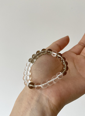 如影｜Ojala原创撞色茶晶白水晶手串新中式国风手链男女情侣饰品