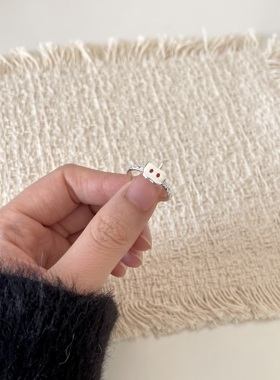 简约少女心可爱苹果戒指小众设计通勤百搭开口食指戒饰品配饰女