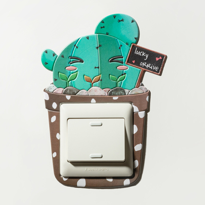 夜光插座装饰框灯开关贴纸3d立体墙保护套