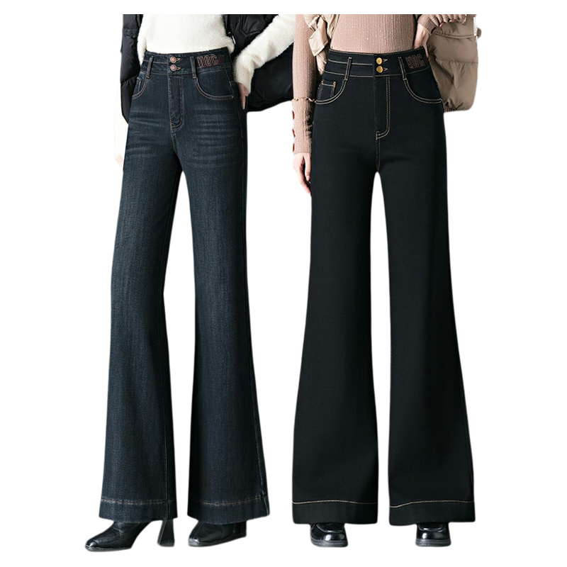 加绒阔腿牛仔裤女2024年新款秋冬高腰宽松加厚女裤大喇叭拖地裤子,淘宝优惠券,粉丝福利购,淘宝优惠卷
