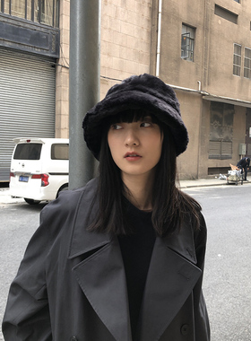 ziyi盆帽网红圆脸日系渔夫帽帽子
