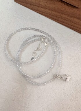 清冷感叠戴度假风小众颈链锆石