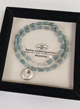 天然石纯银平安葫芦锁骨链项链