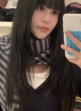 条纹针织围巾披肩女叠穿百搭披肩