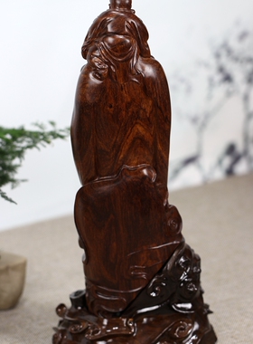 皇艺臻品正品越南黄花梨人物木雕摆件童子戏佛红木工艺家居装饰品