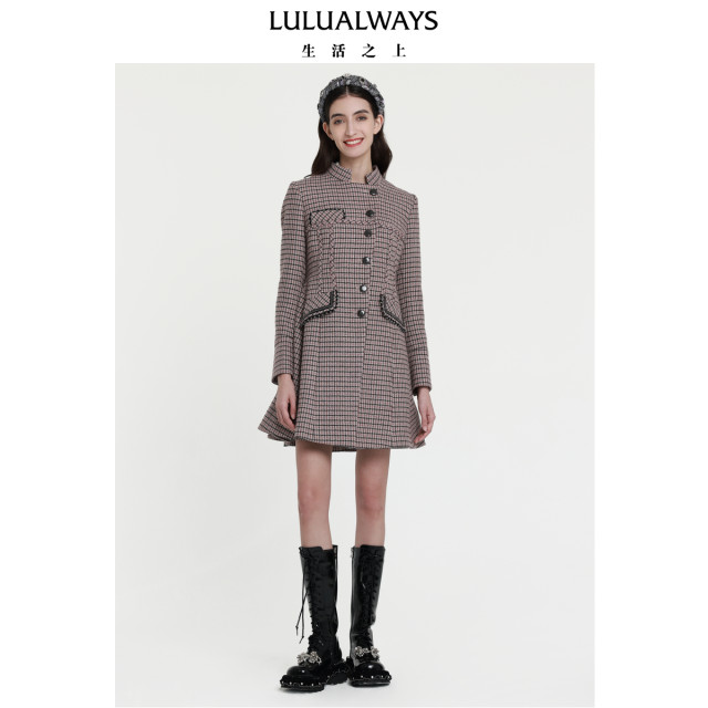 LULUALWAYS I love Lulu's new fashionable and British style mid-length woolen coat