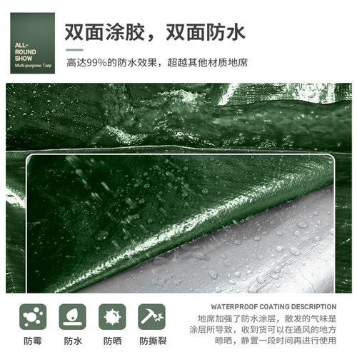 户外地布帐篷地席露营地垫加厚防潮垫耐磨防潮加厚休闲野餐垫摆摊 - 图1