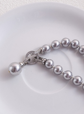 高级感10mm贝壳珍珠短项链