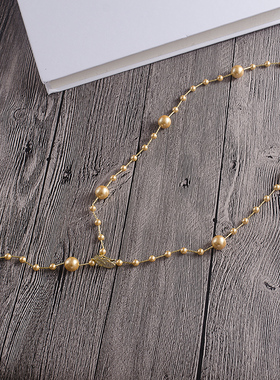 奢华金色贝壳珠多种戴法项链