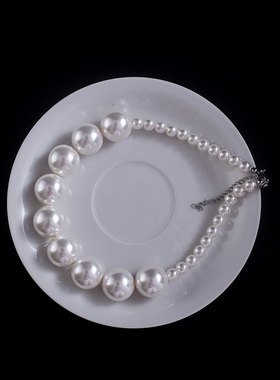 儿童时尚夸张仿珍珠短项链