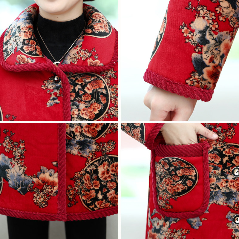 千丝鹿妈妈中长款中老年女装棉衣 千丝鹿中老年女装