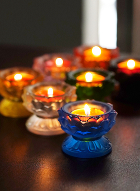 珍悦古法琉璃宝莲烛台酥油灯底座