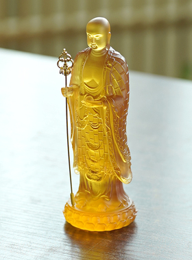 古法琉璃地藏王菩萨佛像摆件