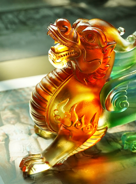 珍悦琉璃家居吉祥物飞天貔貅摆件