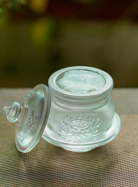 琉璃佛字莲花圣水杯佛前供杯