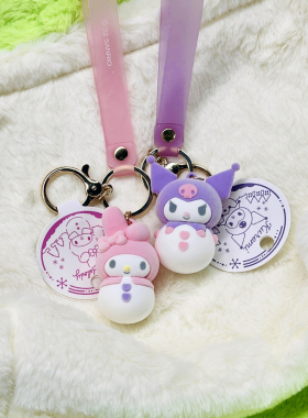新款正品三丽鸥雪人挂件库洛米布丁狗库洛米大耳狗hellokitty挂件