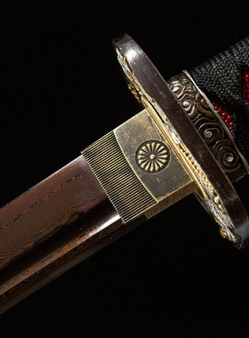 外贸手工锻打花纹钢日本刀胁差