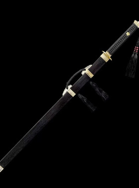 唐横刀花纹钢手工一体方鞘雁翎刀