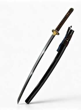 手工一体雕刻日本长刀T10覆土烧刃居合刀武士刃打刀katana未开刃