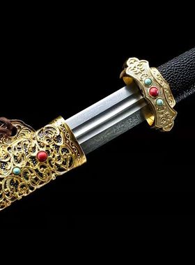 龙泉花纹钢锻打唐剑唐横刀剑一体