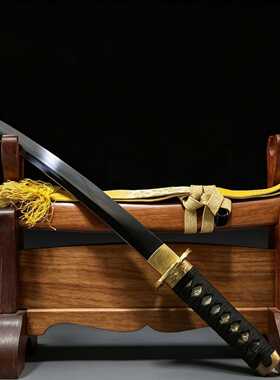 龙泉刀剑手工一体胁差短刀日本刀武术户外小刀武士刃居合道未开刃