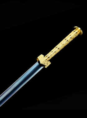 瓦面汉剑烤蓝一体锰钢锻打刀剑