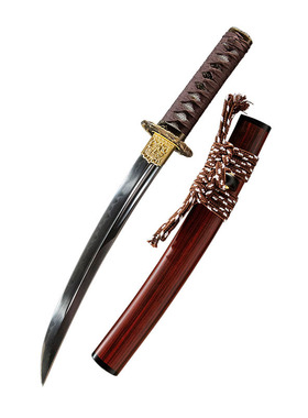武士胁差日本居合刀手工短刀T10覆土烧刃龙泉刀剑wakizashi未开刃
