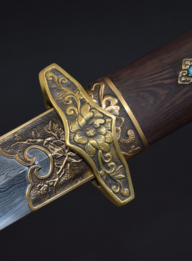 龙泉市刀剑四面花纹钢防身复古