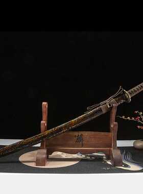 1045碳钢katana日式打刀龙纹雕刻鞘武士刃居合练习COS道具未开刃