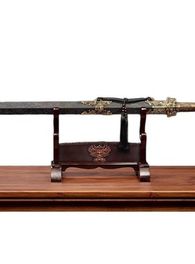 汉剑手工锻打高锰钢越王剑一体唐