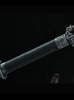 唐横刀花纹钢一体锻打环首刀长款