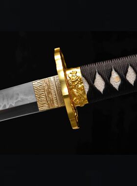 龙泉刀剑T10钢烧刃丁字纹三色研