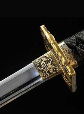 日本刀S7钢镜面黑武士刃长刀东洋居合道刀剑冷兵器katana未开刃