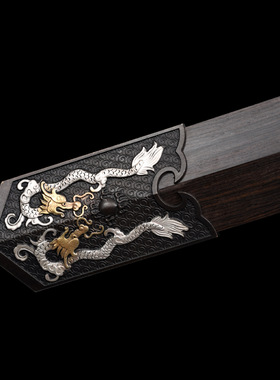 龙泉市刀剑八面扭转纹汉剑手工