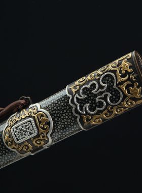 龙泉市刀剑黑鱼皮一体宝剑影视