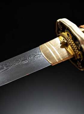 一体九八式日本军刀花纹钢武士刃剑铁鞘指挥刀saber工艺品未开刃