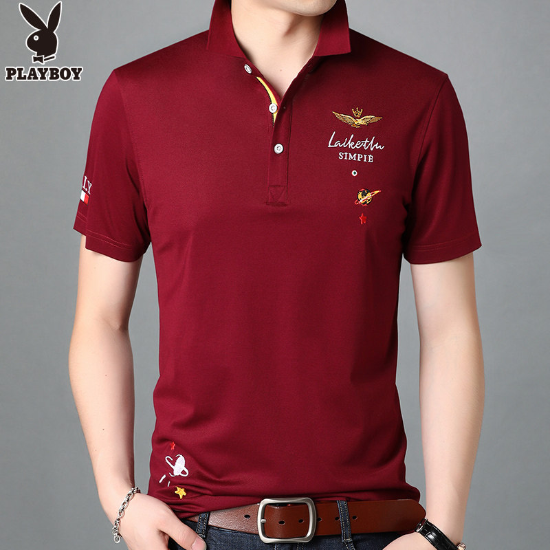 花花公子t恤男短袖翻领韩版夏季t playboy大象T恤